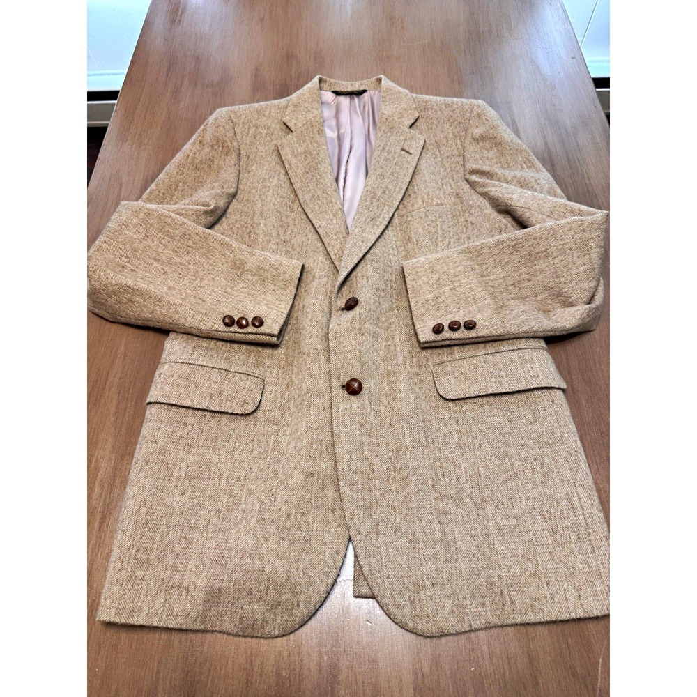 Vintage Strathmore Anderson Little Wool Blazer Mens Herringbone Tweed USA 42L